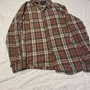 Wool rich Plaid Button-Up Shirt Men’s Large